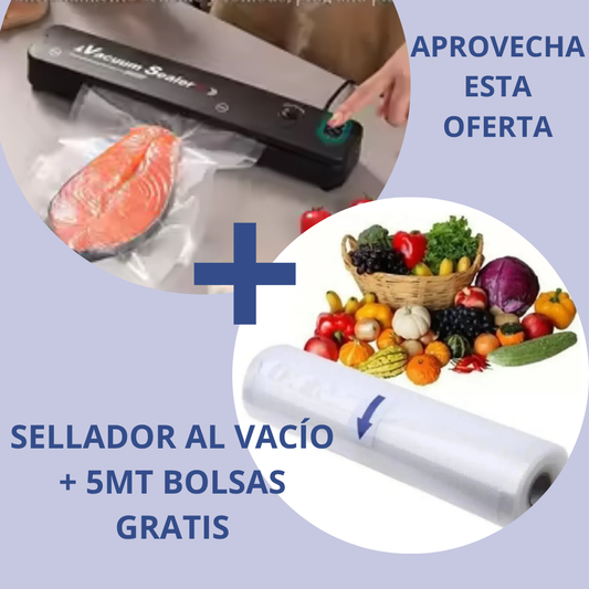 SELLADOR AL VACIO + 5MT BOLSAS GRATIS